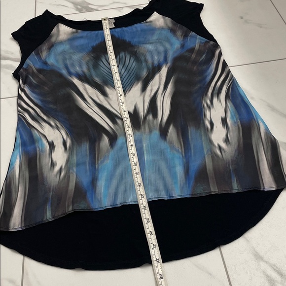 Tristan Blue and Black Abstract Blouse - Picture 8 of 9